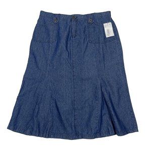 Southern Lady Denim Skirt Size 16 Blue NWT New Modest Trumpet Blue Jean Cotton